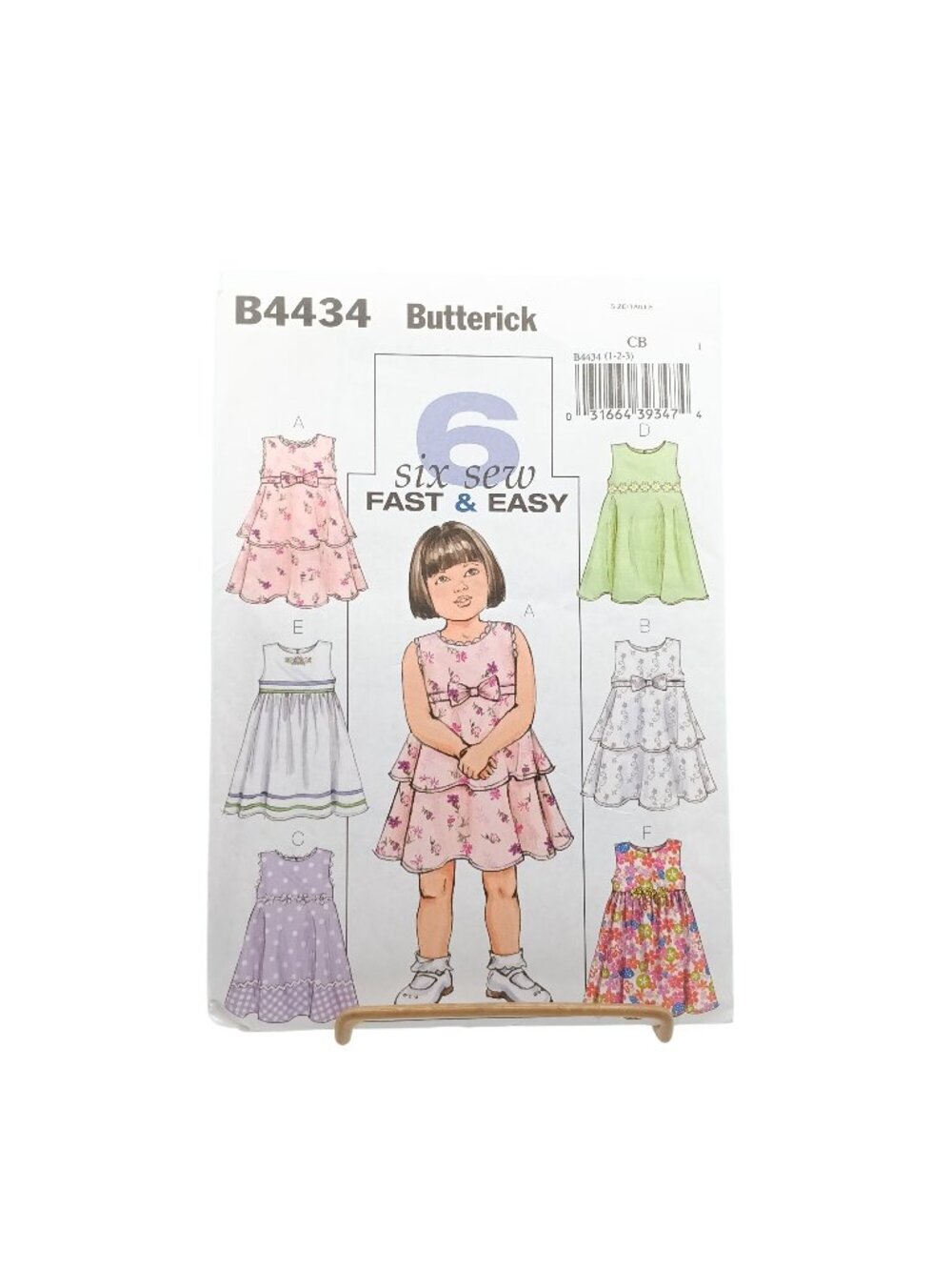 UNCUT Butterick B4434 Toddler & Childrens Dress Sewing Pattern Sizes 1-2-3 Six D